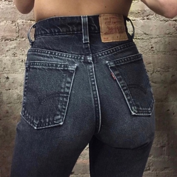 Levi's Denim - Vintage Levi’s 550 Jeans High Waisted Mom Black Faded Cotton Ankle Length 25